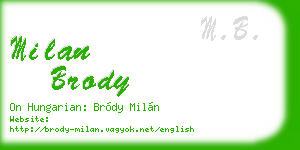 milan brody business card