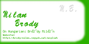 milan brody business card